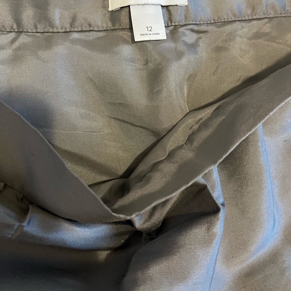 Ann Taylor Loft Gray Silk Skirt Size 12 - Picture 6 of 6